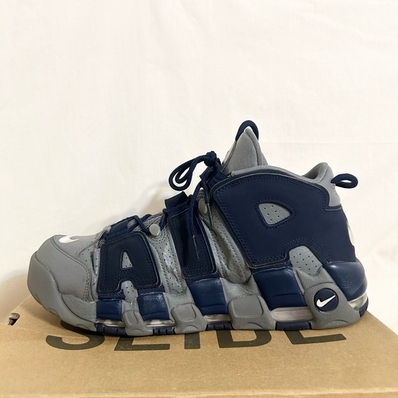 Nike Air More Uptempo Cool Grey Midnight Navy size 12 921948-003 2021 PRE-OWNED - Picture 4 of 9